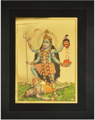 

R S Exports Goddess Kali Photo Frame ( 42 cm x 33 cm x 1.5 cm ) / Photo Frames For Posters and Thanksgiving Wall Decorations / kaali kali Art work for Paintings and Wall Stickers / God Gods and Goddess Photo Frames. Religious Frame