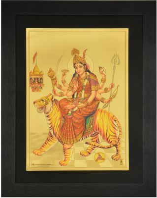 

R S Exports Goddess Durga Photo Frame ( 42 cm x 33 cm x 1.5 cm ) / Photo Frames For Posters and Thanksgiving Wall Decorations / durga parvati parvathy parvathi Art work for Paintings and Wall Stickers / God Gods and Goddess Photo Frames Religious Frame
