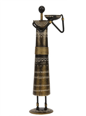

VedasExports Shouolder Doll EMB Decorative Showpiece - 30 cm(Iron, Gold)