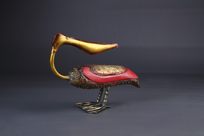 

VedasExports Pelican Blue Decorative Showpiece - 20 cm(Iron, Red)