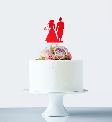 

Naveed Arts  Acrylic cake topper Sticker(Pack of 1, Red mirror