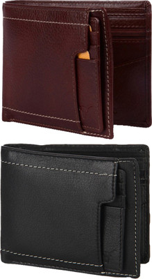

hidekraft Men Black, Brown Genuine Leather Wallet(6 Card Slots)