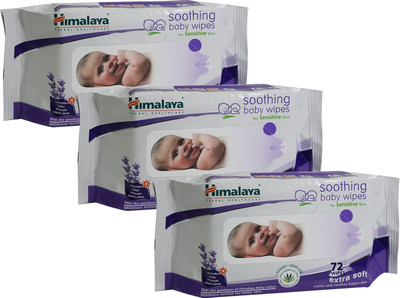 

Himalaya Soothing Baby Wipes- 72 (Pack of 3)(3 Pieces)