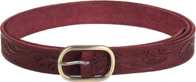 

Aditi Wasan Women Casual Maroon Genuine Leather Belt, Rosewood maroon