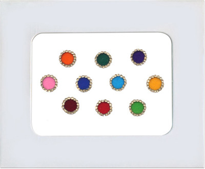 

Vaishali Bindi and Bangles Multi-Colour Round Bindi Forehead Multicolor Bindis(Stick - On)