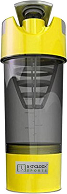 

5 O'Clock Sports Cyclone Shaker Bottle Premium Quality with Sleek and Convenient Design 600 ml Shaker(Pack of 1, Yellow)