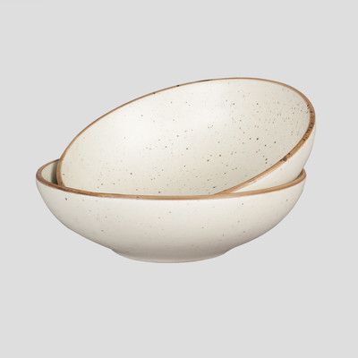 

Miah Decor Serving Bowl Ceramic Bowl Set(Beige, Pack of 2)