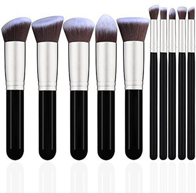 

Techdizi Kabuki Brushes Set of 10 _Silver(Pack of 10)