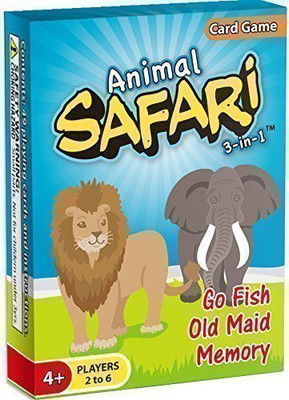 

Arizona GameCo Animal Safari GO FISH, Old Maid, Memory(Multicolor)