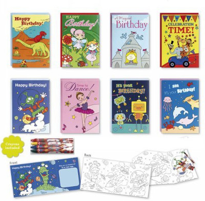 

B-THERE Coloring Birthday Cards Box Assortment Set(Multicolor)