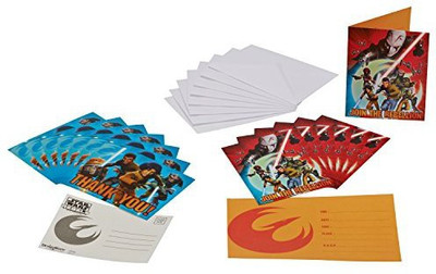 

American Greetings Star Wars Rebels Invite and Thank You Combo Party Supplies(Multicolor)