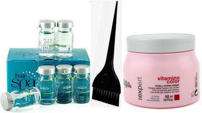 

L'Oreal Paris Paris Purifying Concentrate For Dandruff Free Hair With Vitamino Color Hair Spa & Brush(Set of 3)