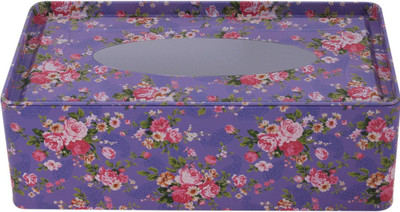 

WISHPOOL 1 Compartments TIN TIN Tissue Box Holder (PURPLE FLORAL)(Purple)