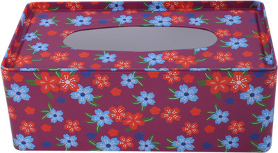

WISHPOOL 1 Compartments TIN TIN Tissue Box Holder (PINKISH FLORAL)(PINKISH)