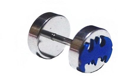 One Personal Care Batman Inspired Glossy Finish Dumbbel Shape Trendy Fashion-full Classy Wear SEQ_281 Metal Plug Earring