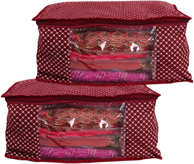 

Bulbul maroon saree cover - 2 pcs polka2 polka2(Maroon)
