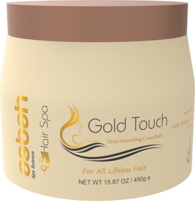 Buy Asbah Natural Gold Touch Deep Nourishing Hair Spa Cream for Anti-hair  fall, frizzy and curly hair(450 g) on Flipkart 