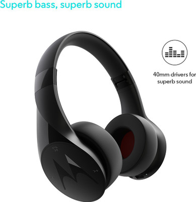 MOTOROLA Pulse Escape with Google Assistant Bluetooth Headset(Black, On the Ear)