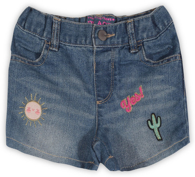 

The Children's Place Short For Girl's Casual Applique Cotton(Blue, Pack of 1, M4