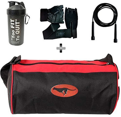 

5 O'Clock Sports Gym Bag , Gym Gloves , Shaker Bottle and Skipping rope Combo Pack For Men|Women A Must Have Gym Bag Combo Kit For Boy's Girl's Fitness Gym & Fitness Kit