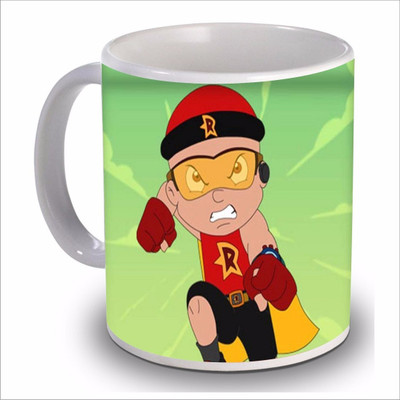 

New Star Light India Cartoon Character Printed Red & Green Color Kids Coffee Ceramic Mug(350 ml)