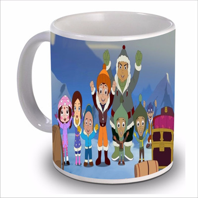 

New Star Light India Chhota Bheem Team Printed Winter Theme Blue Coffee Ceramic Mug(350 ml)