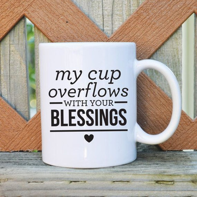 

VAMSUM MY CUP OVERFLOWING WITH YOUR BLESSINGS Ceramic Mug(350 ml), Multicolor
