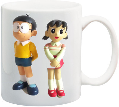 Stylotrendz Nobita and Shizuka perfect couple gifting Ceramic Mug(325 ml), White