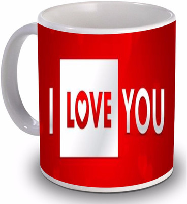 

New Star Light India I Love You Design Printed Red Color Coffee Ceramic Mug(350 ml)