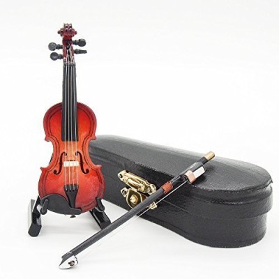 

Odoria Violin with Stand, Bow and Case Wooden Musical Instrument Miniaure(Multicolor)