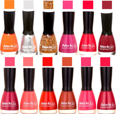 

Fashion Bar Light Orange,Silver,Glitter gold,Purple,Pink,Mauve,Mazanta Pink,Noen Pink,Sunset Red,Brown,Pink,Mazanta Nail polish Light Orange,Silver,Glitter gold,Purple,Pink,Mauve,Mazanta Pink,Noen Pink,Sunset Red,Brown,Pink,Mazanta(Pack of 12)
