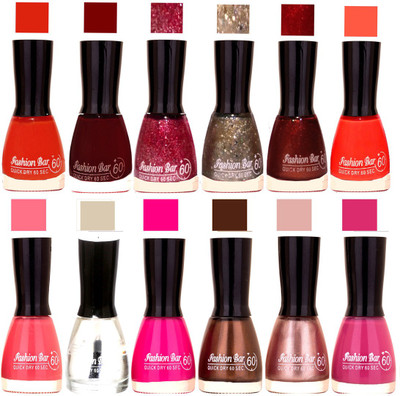 

Fashion Bar Orange,Dark Red,Glitter,Jari,Brown Jari,Orange,Neon Pink,Transperent,Fuchsia Pink,Dark BrownPearl Pink,Voilet Nail polish Orange,Dark Red,Glitter,Jari,Brown Jari,Orange,Neon Pink,Transperent,Fuchsia Pink,Dark BrownPearl Pink,Voilet(Pack of 12)
