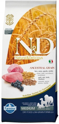 farmina Low Grain Lamb Blueberry Medium adult 2.5kg dog food Lamb 2.5 kg Dry Dog Food