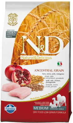 

Farmina N&D Low grain chicken pomegranate medium adult Chicken 2.5 kg Dry Dog Food