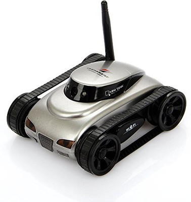 

Bo-Toys SPY Mini Tank Car Wifi App-controlled Move Motion and Video Camera(Grey)