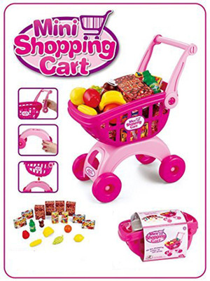 

TALKING GANESHA Mini Shopping Cart with food articles pretend & play toy for kids (multicolor)