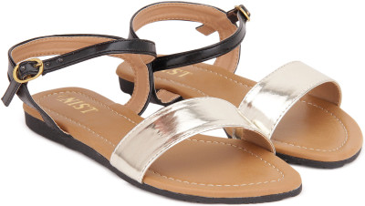 Gnist Women Black-Gold Flats