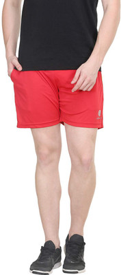 BODYACTIVE Solid Men Red Regular Shorts
