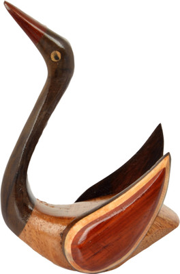 

sharada International dUCK Decorative Showpiece - 11.5 cm(Wooden, Multicolor)