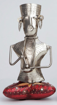 

VedasExports Sitting Doll Decorative Showpiece - 25 cm(Iron, Gold)