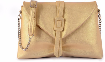 Baggit Women Casual Gold PU Sling Bag