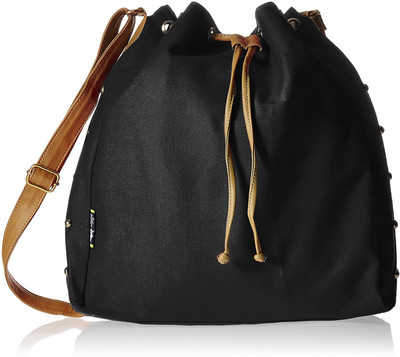 

Kanvas Katha Girls Casual Black Canvas Sling Bag