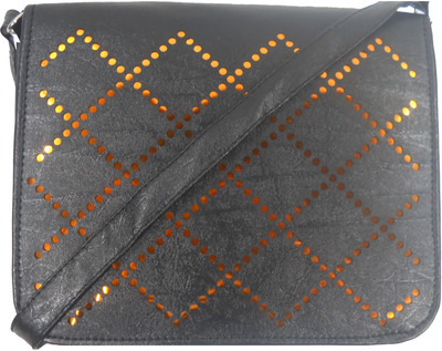 

RUMKEEZ Women Casual Black Leatherette Sling Bag