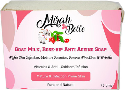 

Mirah Belle Naturals Goat Milk, Rose Hip Anti-aging soap(75 g)