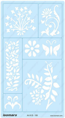 

Isomars IS108 Jewelry Art Craft Design Drawing Drafting Template - Flower Leaves Ornaments and Patterns Stencil(Pack of 1, Laser Cut)