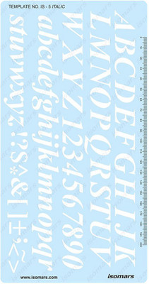 

Isomars IS5 20mm 2cm Italic Italics Lettering Letters Drawing Drafting Stencil(Pack of 1, Engraved)