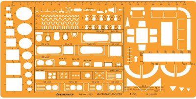 

Isomars 1852 1:50 Architect Combination 1:50 Scale Technical Drawing Stencil(Pack of 1, Laser Cut & Printed)