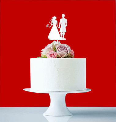 

Naveed Arts  Acrylic cake topper Sticker(Pack of 1, Silver mirror