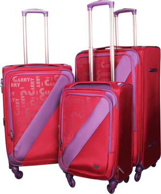 

Icarry Italy Set of 3 Pcs (20,24, Inch) 4 Wheel Trolley Expandable Check-in Luggage -  inch(Maroon