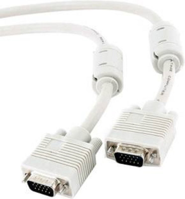 TECHON TV-out Cable vga male to male cable 5 mtr(White, For Computer)